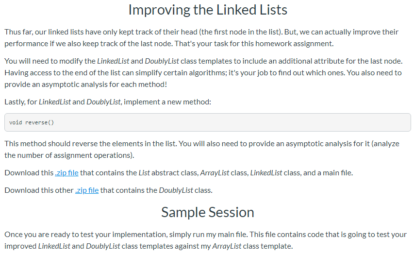 C++ Improving previous assignment. List.hpp [ https://pastebin.comXgAFawk ] LinkedList.hpp [ https://pastebin.com/gm7zc4iy ]