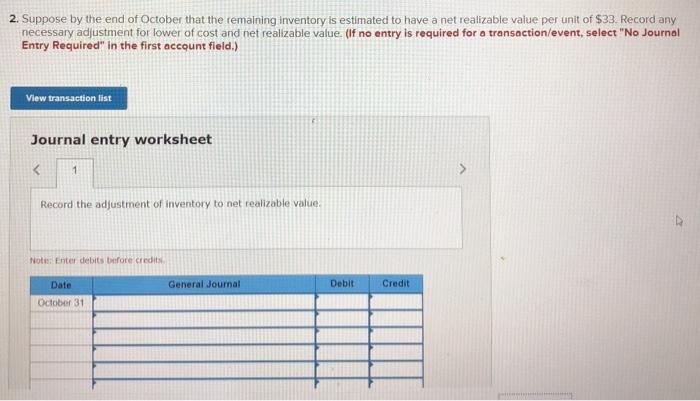 on account, $11,920. (Hint: The cost of units sold from the October