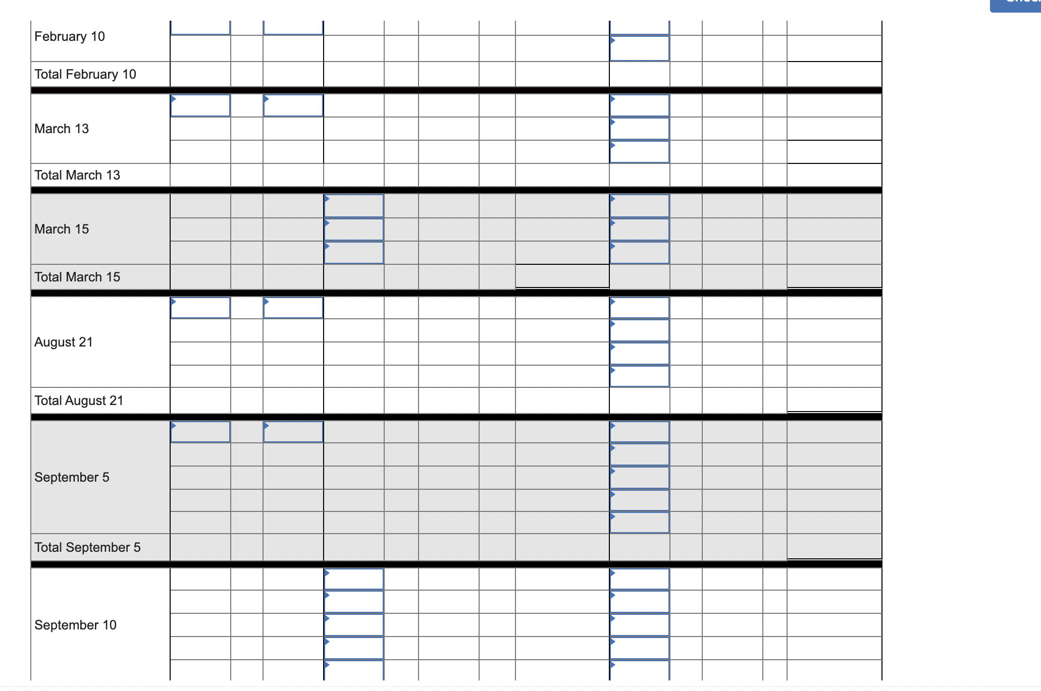 decimal places. 4. Compute gross profit earned by the company for each