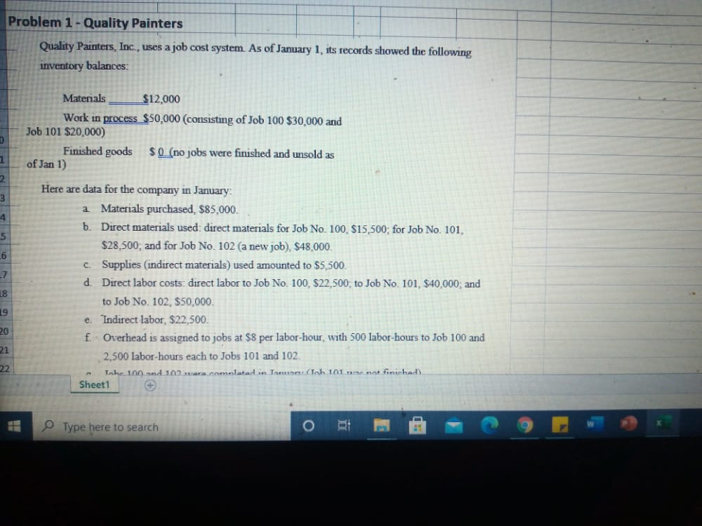 and Job 101 $20,000) Finished goods SQ_(no jobs were finished and unsold