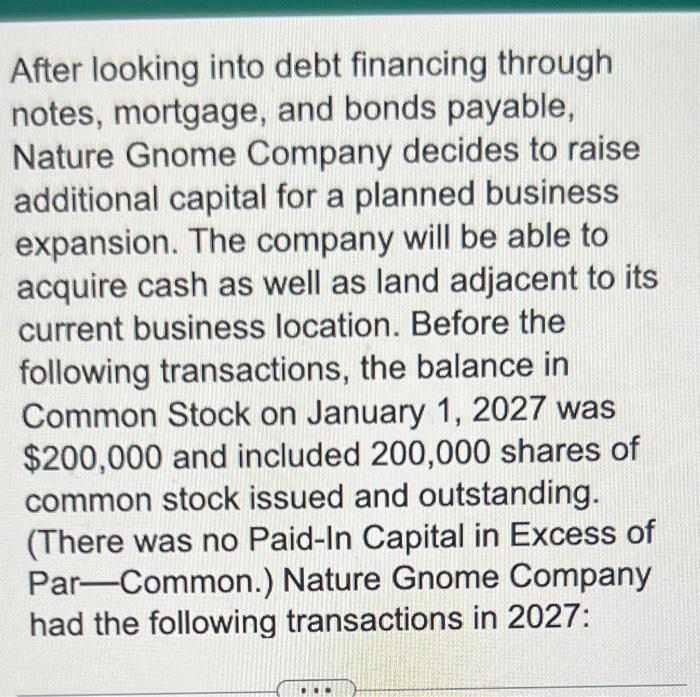  After looking into debt financing through notes, mortgage, and bonds payable,
