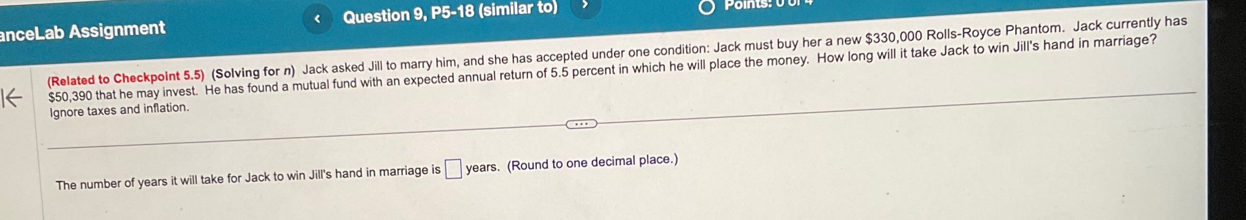  anceLab Assignment Question 9, P5-18(similar to) Poinis: 0 or 4 (Related