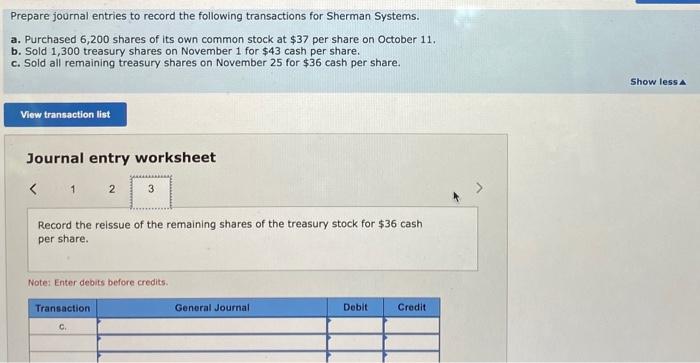 journal entries to record the following transactions for Sherman Systems. a. Purchased