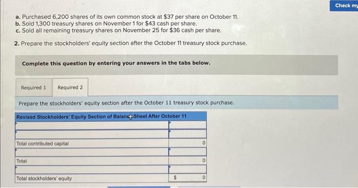 6,200 shares of its own common stock at $37 per share on