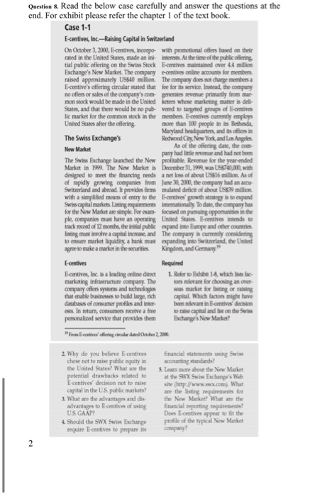  Question 8. Read the below case carefully and answer the questions