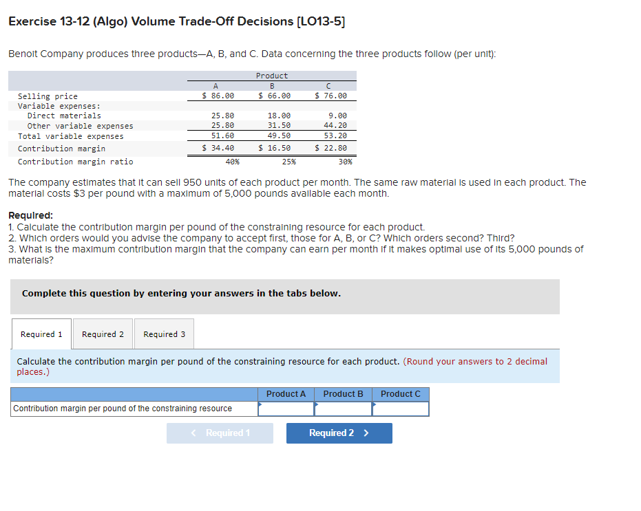 PLEASE answer. I will give a good rate Exercise 13-12 (Algo) Volume