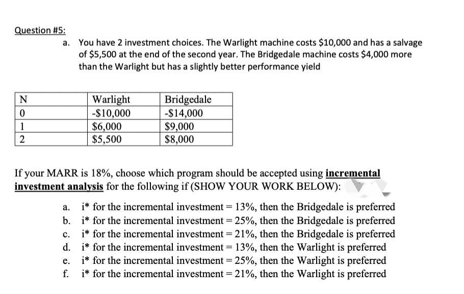 Subject: Engineering Economics Need Step by step solution within 40 minutes. Question