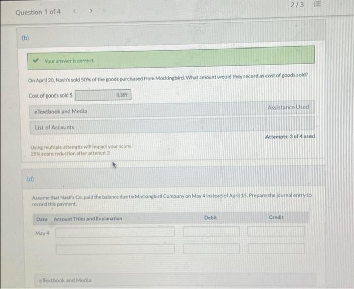 these transactions on the books of Nash's Co.under a perpetual inventory system.