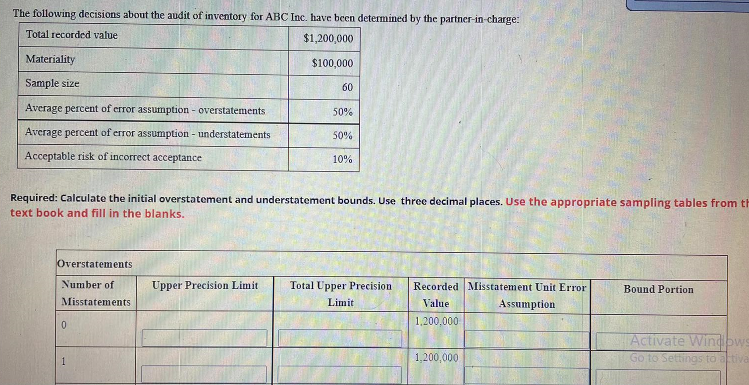 Time Remaining A 0 1 1,200,000 2 1,200,000 3 1,200,000 Initial overstatement