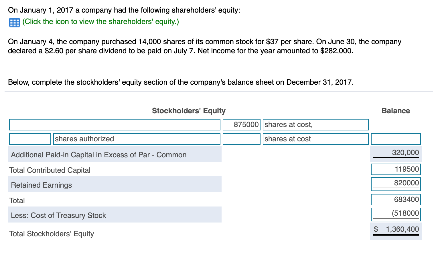 I'm confused how i work this Common Stock, $5 par (500,000 shares