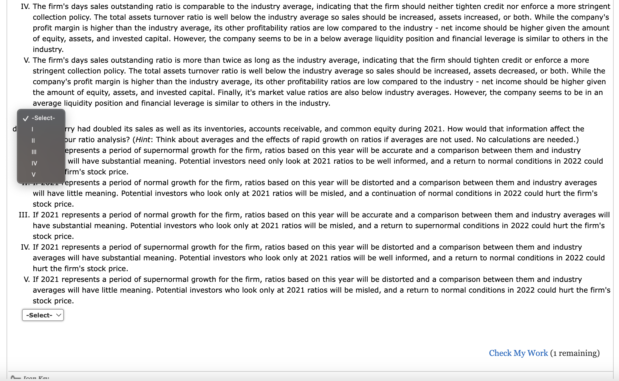 of shares is shown in thousands too. IV. The firm's days sales