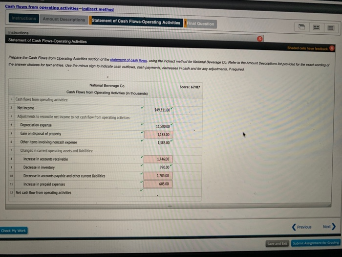  please help me enter rhe right amount for this statement of