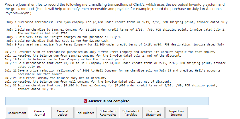 j Create a general journal: Income Statement: And an Impact on Income