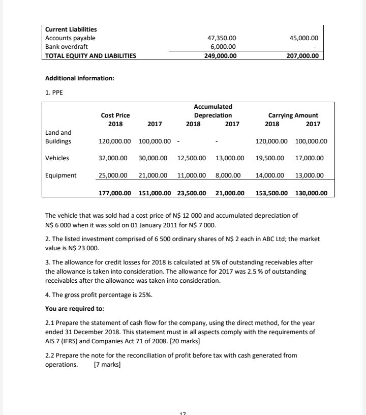 answer all and take your time people Question 2 The following information