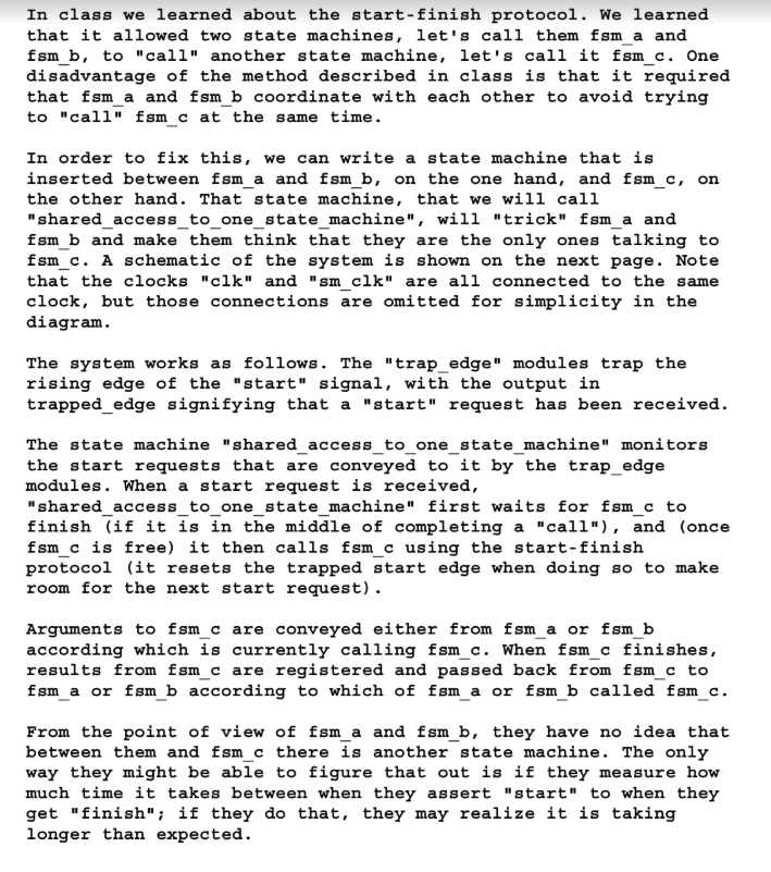  In class we learned about the start-finish protocol. We learned that