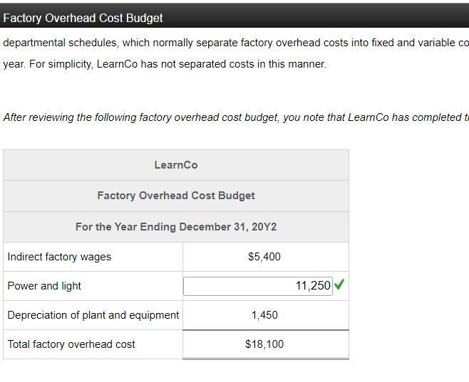 preparing budgets from its master budget. The company is trying to decide