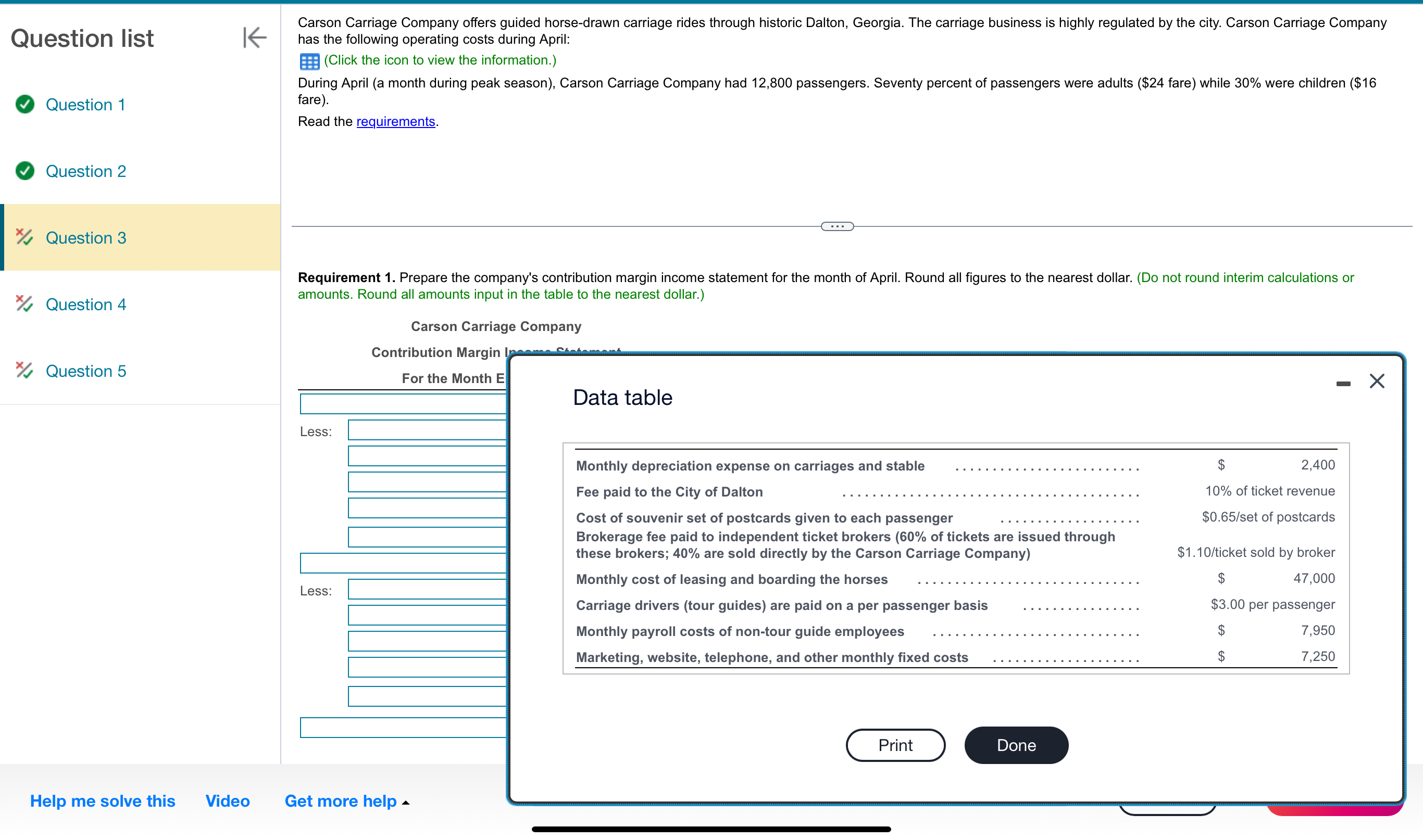  amounts. Round all amounts input in the table to the nearest