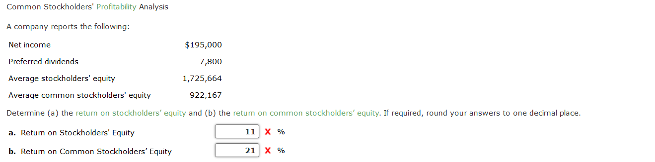  Common Stockholders' Profitability Analysis
