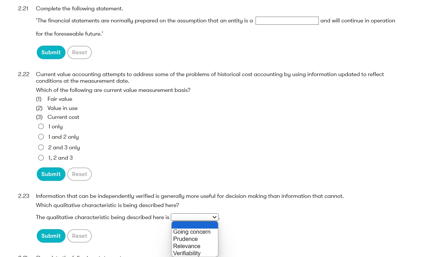 Please answer the Exercise 2.5.21, 2.5.22 and 2.5.23 with your detailed explanations,