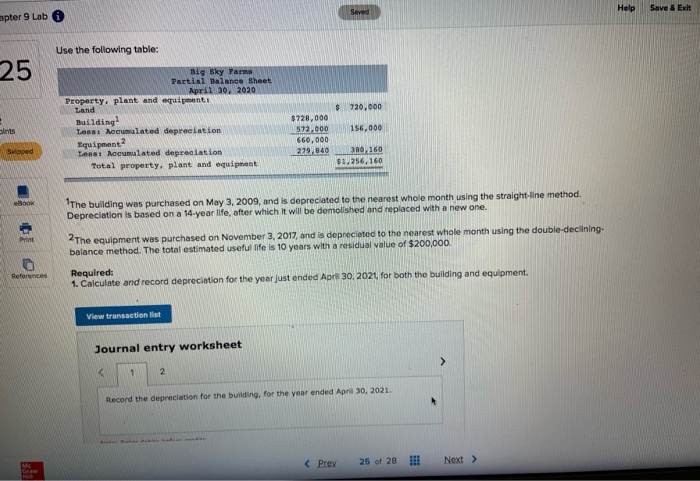  apter 9 Lab 6 Help Save & Exit Use the following