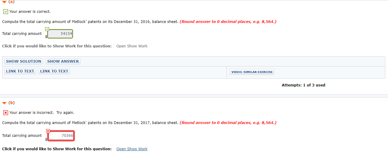 has the following patents on its December 31, 2016, balance sheet. Patent