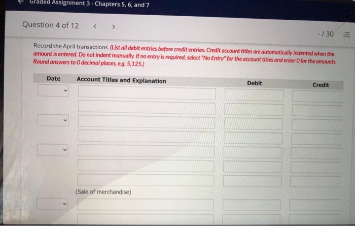 4 of 12 - / 30 E At the beginning of the