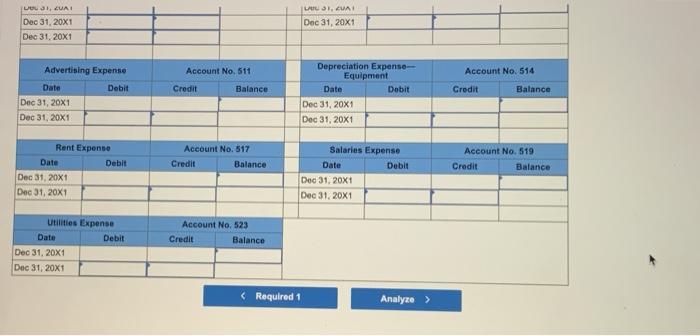 142 Accumulated depreciation-iquip 202 hecounts payable 301 Emilio Gonzales, Capital (12/1/20X1) 302