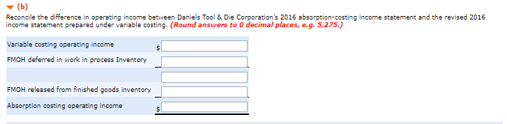 Problem 8-35A (Part Level Submission) The Daniels Tool & Die Corporation has