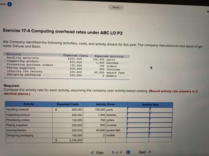  Fork Saved Exercise 17-4 Computing overhead rates under ABC LO P3