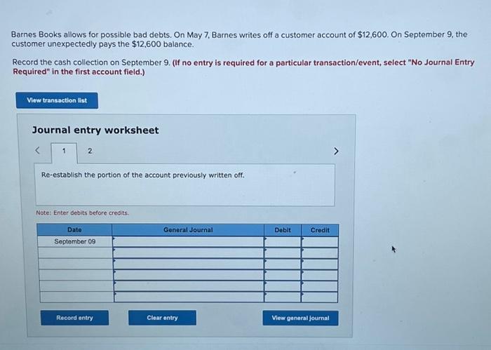  Barnes Books allows for possible bad debts. On May 7, Barnes