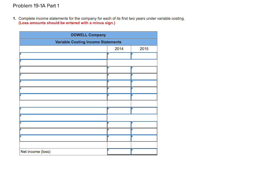 the questions displayed below. Dowell Company produces a single product. Its income