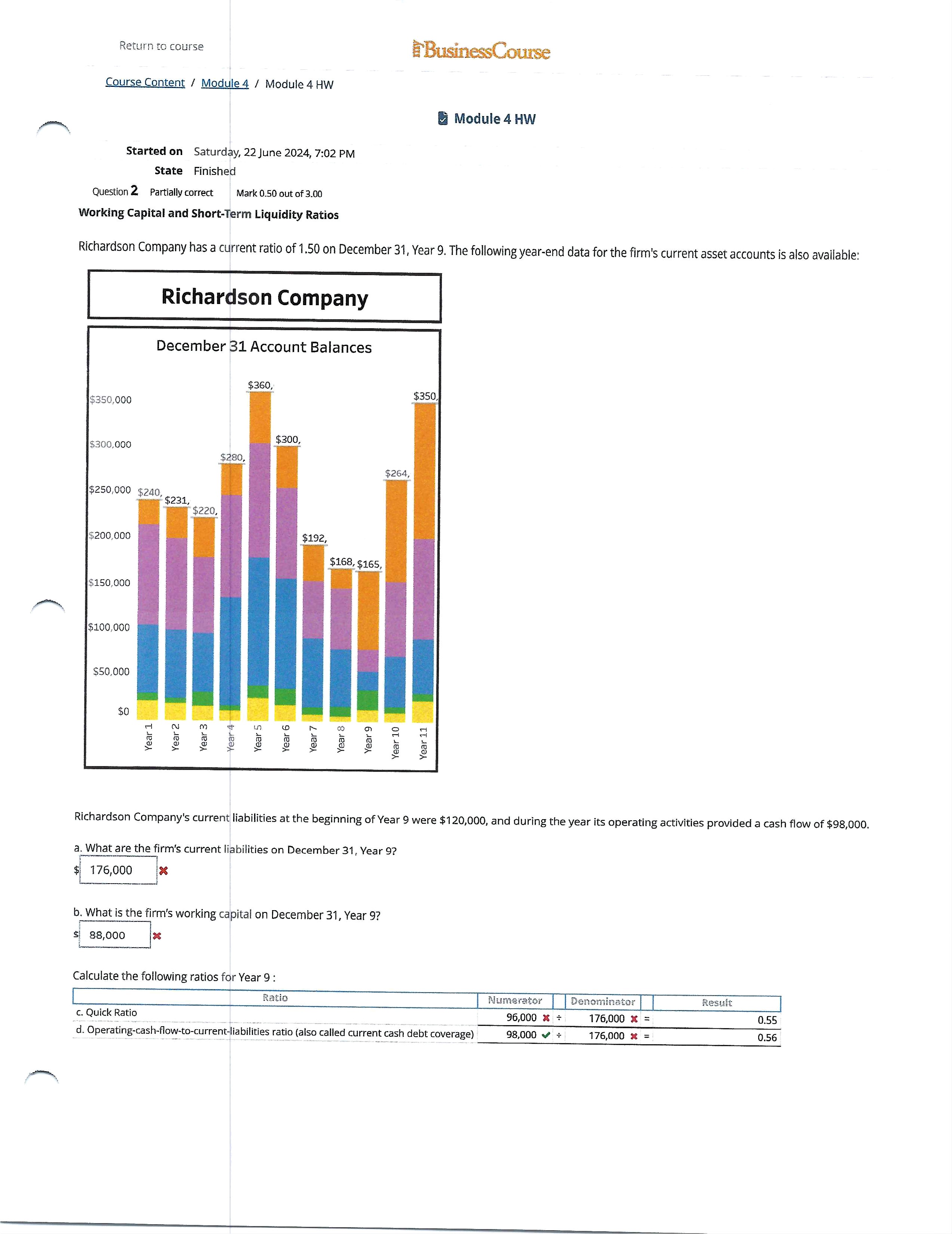  Course Content ?? Module 4? Module 4HW Module 4HW Started on