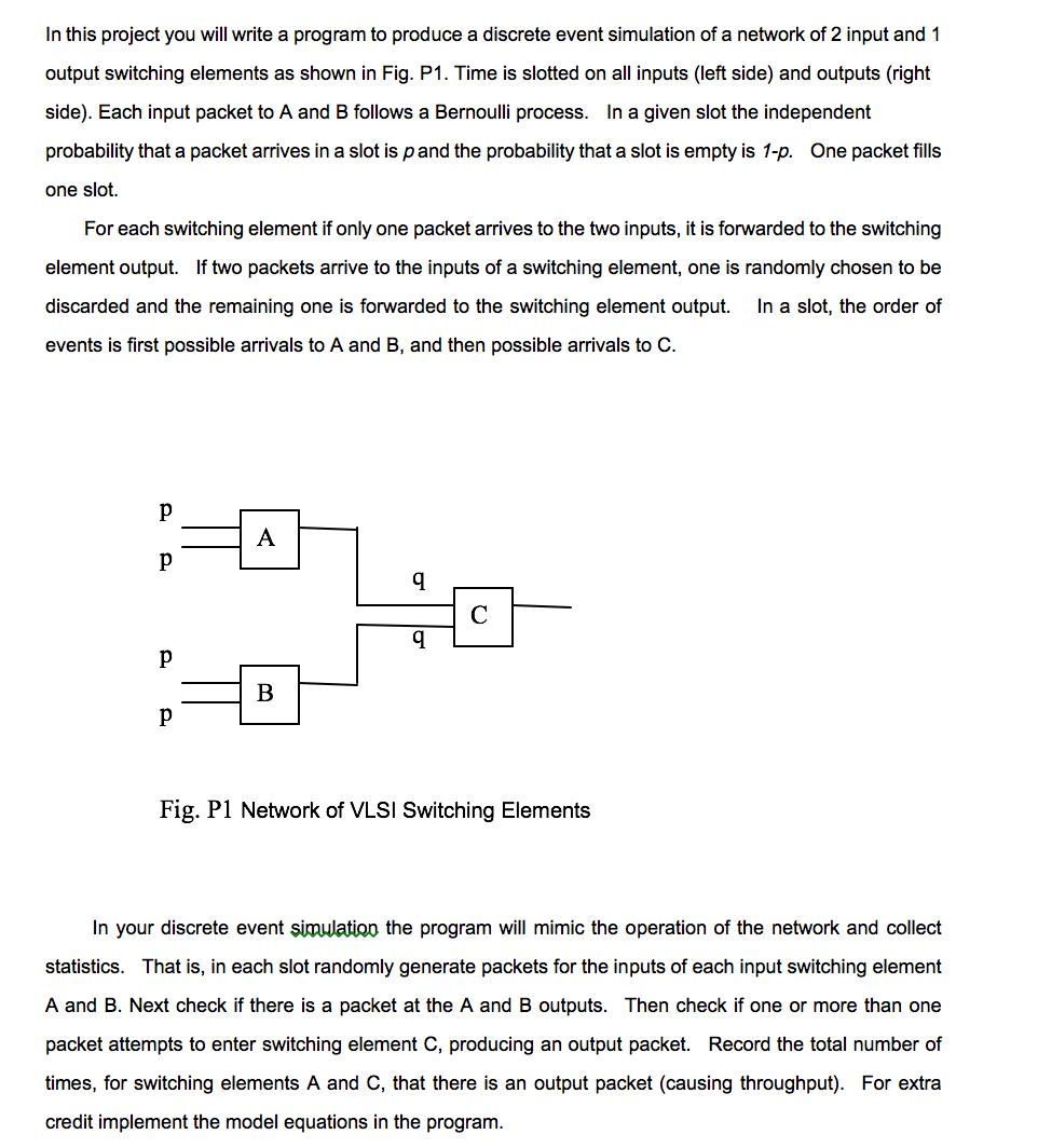  In this project you will write a program to produce a