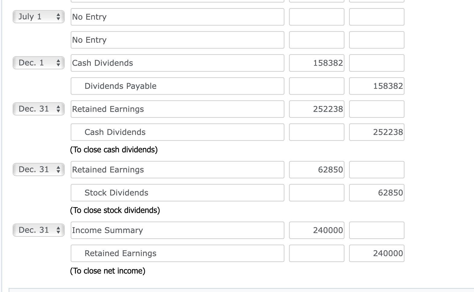 stockholders' equity accounts. Common Stock ($12 par value, 83,800 shares issued and