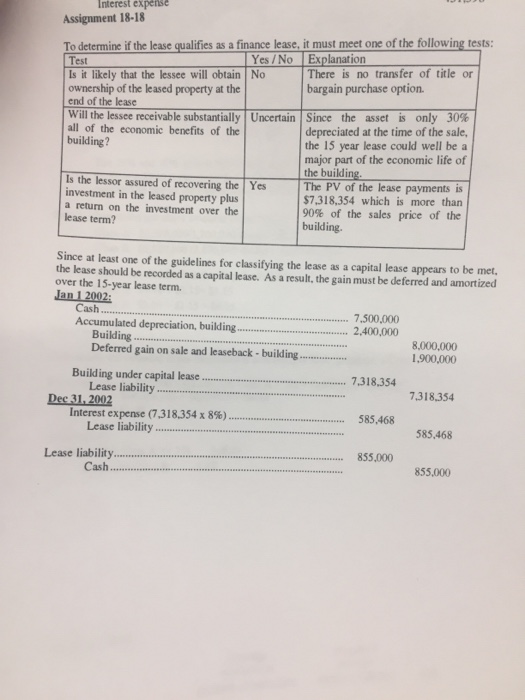 A18-18 ASPE; Sale and Leaseback: Central Purchasing Ltd. (CPL) owns the building