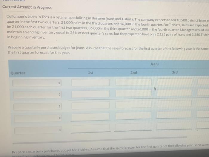  Current Attempt in Progress Cullumber's Jeans 'n Tees is a retailer