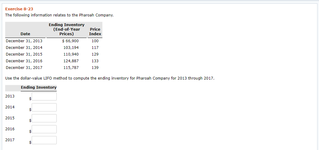 Exercise 8-23. Please provide explanation. Exercise 8-23 The following information relates to