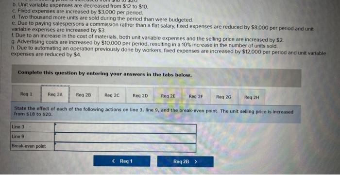 Required: 1. Identify the numbered components in the CVP graph. 2. State