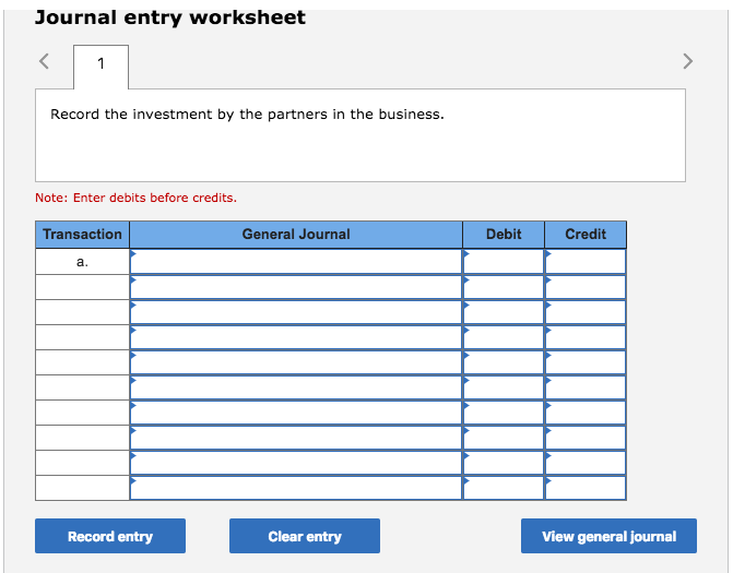 1 The partnership of Jordan and O'Neal began business on January 1,
