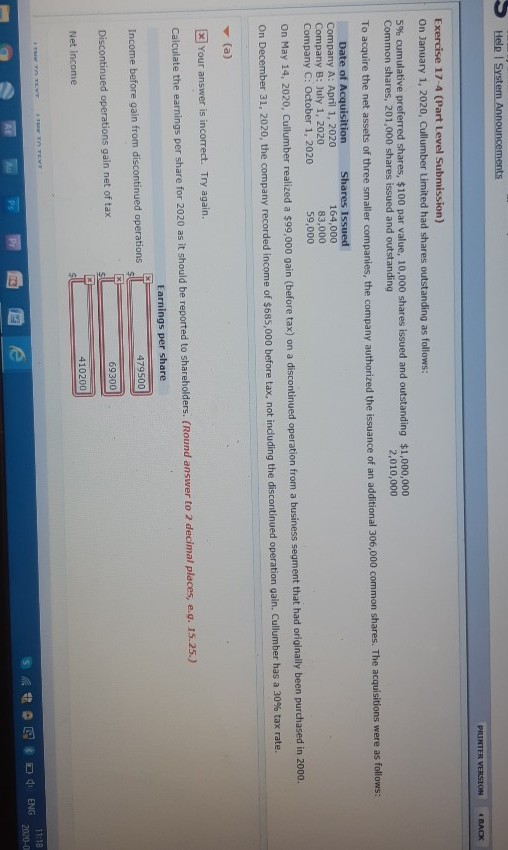  Help System Announcements PRINTER VERSION BACK Exercise 17-4 (Part Level Submission)