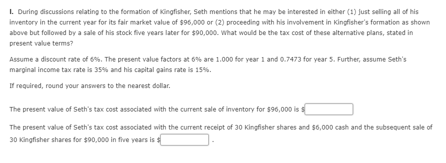From Pete- Equipment ($30,000 of depreciation taken by Pete in prior years)