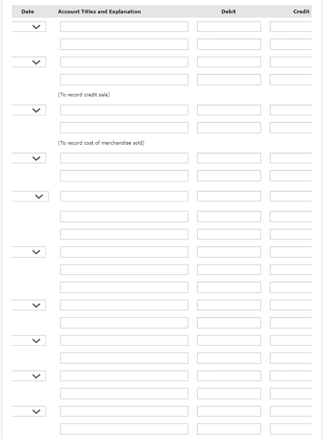 following merchandising transactions in the month of May. At the beginning of