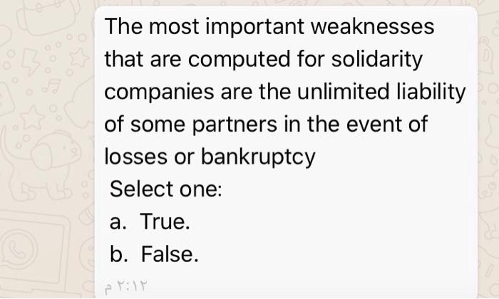  L- The most important weaknesses that are computed for solidarity companies