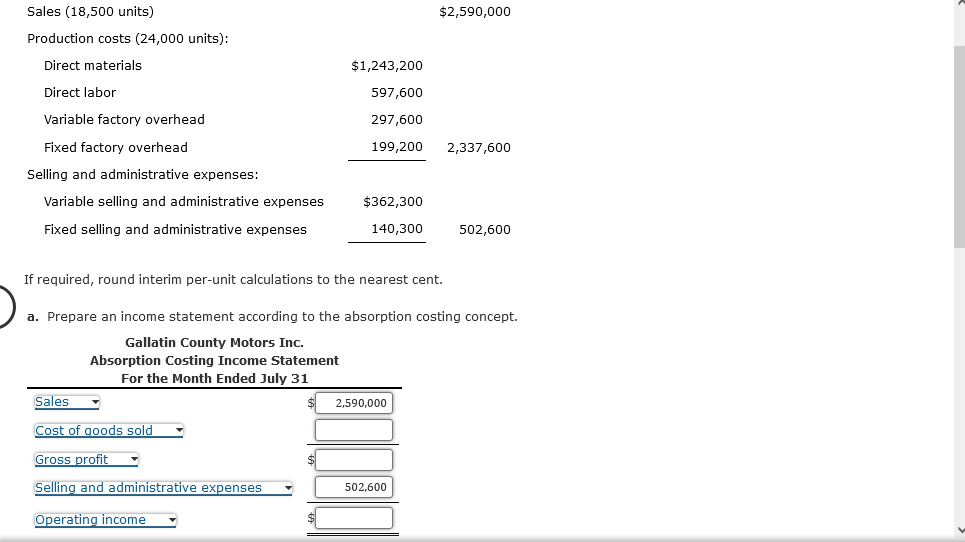  If required, round interim per-unit calculations to the nearest cent. a.