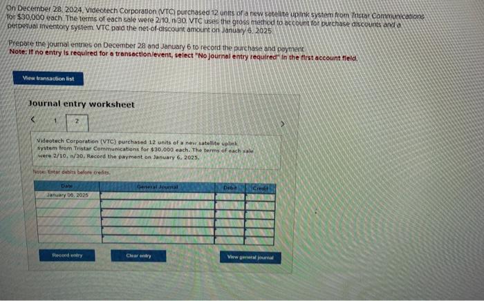 (VTC) purchased 12 units of a new satetite upink system from Tostar