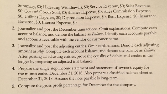 perpetual inventory system. During December 2018, Crystal Clear completed the following transactions: