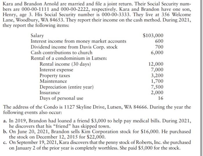  USING 2021 forms USING 2021 forms Kara and Brandon Arnold are