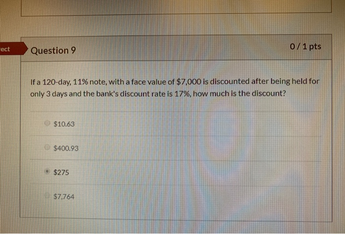 3 1/1 pts Question 6 0/1 pts When a customer cannot pay