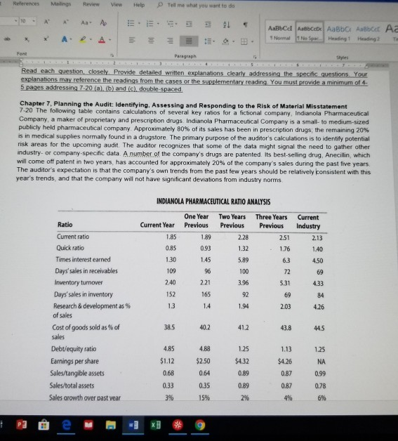  This is an auditing class. References Mailings Review View Help Tell