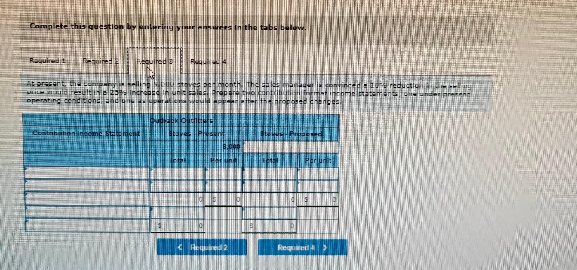 is selling 9,000 stoves per month. The sales manager is convinced a